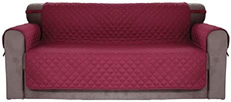 Chiara Rose Waterproof Couch Covers for Dogs Sofa Cushion Slipcover 3 Seater Furniture Protectors, Sofa, Burgundy