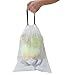 Besli 1.2 Gallons DrawString Strong Trash Bag Garbage Bag (60 Bags, White)