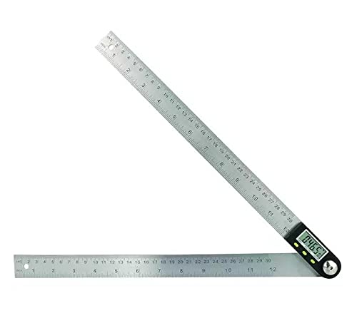 ECO GEN TOOLS Digital Professional Stainless Steel Angle Finder Ruler,12 Inch/300mm with LCD Screen for Various Construction/DIY Work