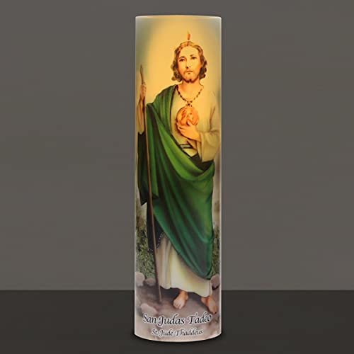 Stonebriar St. Jude Flameless LED Devotional Prayer Candle with