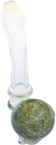 4.5" GLASS SHERLOCK PIPE WITH STAND FRIT DESIGN - ASSORTED COLORS