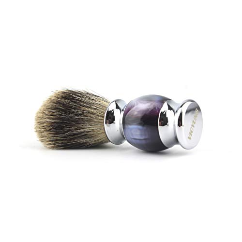 VICYUNS Luxury Grooming Shaving Set for Men Including Double-sided Razor, Allergy Shaving Soap, Stainless Steel Mirror Bowl, Hair Shaving Brush,10 Replacement Blades (Purple)