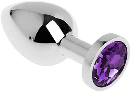 Stainless Steel Diamond Jeweled Toys Massag-er for Women Couple Game (deep Purple)
