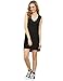 ROMWE Women's Loose Fit Flowy Stretch Crewneck Tank Tunic Dress Black XXL