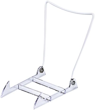 GIBSON HOLDERS Gibson 12 5PL Adjustable Wire & Acrylic Easels-5.5" W x 7" H with 4.5" Ledge, White/Clear