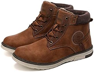 Wusssonggaxz Mens Boots, Winter Warm Men's Boots Leather Wool Fur