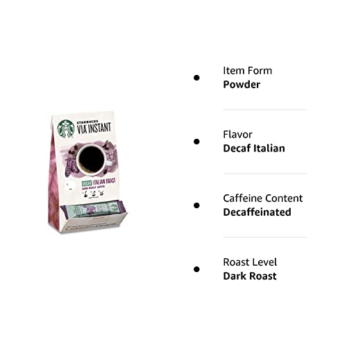 Starbucks VIA Instant Coffee—Dark Roast Coffee—Decaf Italian Roast—100