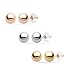 PARIKHS Gold Ball Earrings High Polished 3MM - 8MM 14k with Silicone Protected Gold Pushbacks