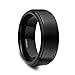 SOMEN TUNGSTEN 8mm Black Wedding Band for Him and Her Brushed Couple Ceramic Rings Size 11