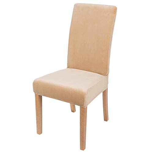 Smiry Velvet Stretch Dining Room Chair Covers Soft Removable Dining