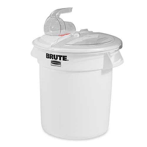 Rubbermaid Commercial ProSave Ingredient Food Storage Container Sliding Lid with 2-Cup Scoop, 10-Gallon
