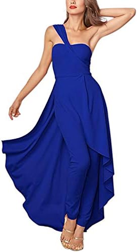 GIKING Women's Off Shoulder High Waisted Long Sleeve Wide Leg Rompers and Jumpsuits