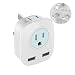 UK Ireland Hong Kong Travel Plug Adapter with 2 USB Ports, International 2-Outlet Power Adapter, Outlet Adapter for USA to British England Scotland Irish London (Type G)...