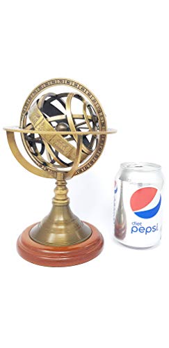Brass Nautical - 8 inches Tall Antique Armillary Sphere Globe Replica Gift; Vintage Table Décor and Gift