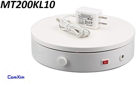 MT200AL10H Electric Rotating Turntable,7.87in Diameter,22lb Capacity,rotating by random direction, applied to product photography, still life photography, product display,cake display