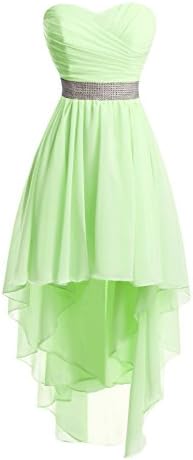 Chengzhong Sun Women High Low Lace Up Prom Party Homecoming Dresses (6, Sage)