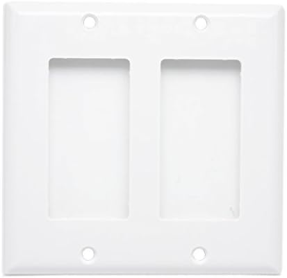 AllSmartLife 2-Pack 2 Gang, 2 Port Keystone Wall Plate Big Hole - White
