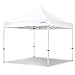 Ohuhu EZ Pop-Up Canopy Tent, 10 x 10 FT Instant Shelter Commercial Canopies with 3 Adjustable Heights & Portable Roller Carrying Bag, White (Light Blue)