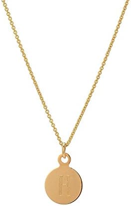 Tousi Gold Initial Necklace - Yellow Gold 14k-Custom Monogram Necklaces-Circle Pendant - Personalized Jewelry – Free Letter Engraving Nice Gift.