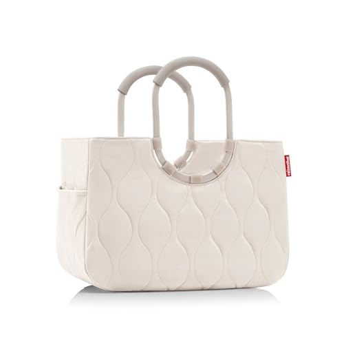 reisenthel loopshopper L puffer stone – Stabile Tasche mit praktischen Fächern aus recycelten PET-Flaschen – Charmantes und wasserabweisendes Design