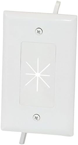 Datacomm 45-0014-WH Gang Cable Plate with Flexible Opening (White, 3 Pack)