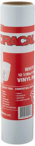 Oracal 651 Rolls of Vinyl for Cricut, Silhouette, Cameo, Craft Cutters, Printers, and Decals - Gloss Finish - Outdoor and Permanent (12.125" x 10ft, White)