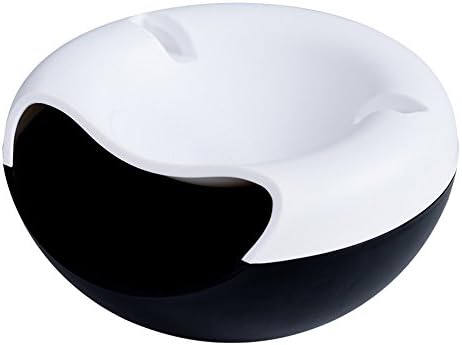 Foutou Lazy Creative Shape Double Layer shape Bowl Perfect For Seeds Nuts And Dry Fruits Storage Box With Mobile Holder(4 colours) (White)