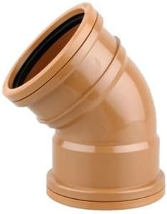 OsmaDrain Drainage Double Socket Short Radius Bend 45 Degree 110mm - OsmaDrain, foul and surface water drainage system for use in gravity drainage applications at depths of up to 10m. - Model 4D563