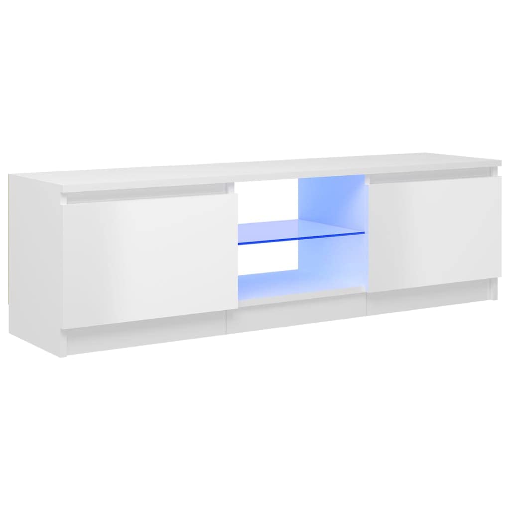 vidaXL-Mueble-para-TV-con-Luces-LED-Soporte-Mobiliario-Aparador-Estante-Salon-Sala-de-Estar-Dormitorio-Decoracion-Blanco