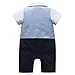 TNYKER Baby Boy Suit, Toddler Short Sleeve Rompers Infant Outfit Onesie with Bow tie, 70, Blue
