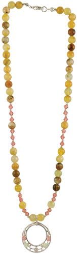 Black Hills Gold & Silver Gemstone Necklace Double Circle Design