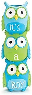 "Its A Boy" Blue Owl Stacked Vase For Baby Nursery Decor Or Baby Shower
