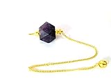 Jet Beautiful Amethyst Quartz Hexagon Shaped Pendulum Free Booklet Jet International Crystal Therapy