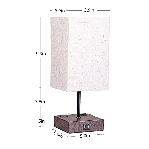 COOSA Touch Bedside Lamp, 3Way Dimmable Touch Lamp Bedside Lamp with 2