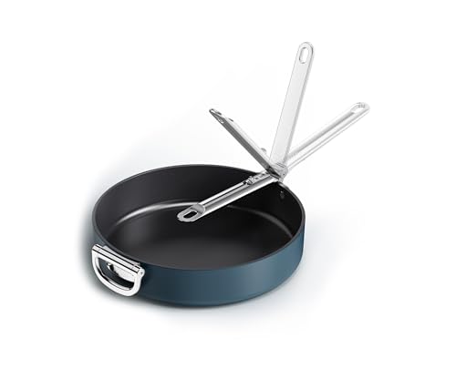 Joseph Joseph Space 30cm Non-Stick Frying Pan, Folding Handle, Space-Saving Induction & Oven Safe Ceramic Frypan