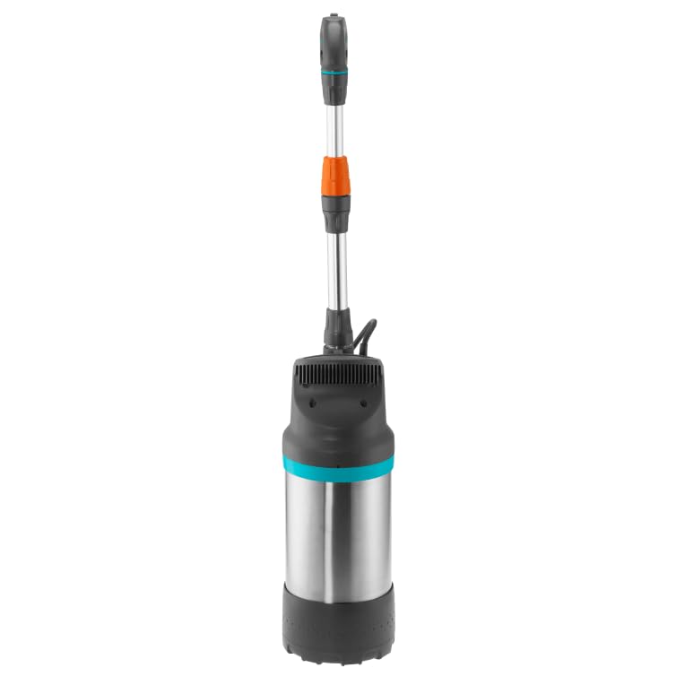 Gardena Regenfasspumpe 4700/2 inox automatic: Tauchdruckpumpe mit integriertem Filter, Fördermenge 4700 l/h, Edelstahl Gehäuse, Regulierventil zur Einstellung der Wassermenge (1766-20) 4