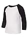 Next Level Youth CVC 3/4-Sleeve Raglan L BLACK/ WHITE