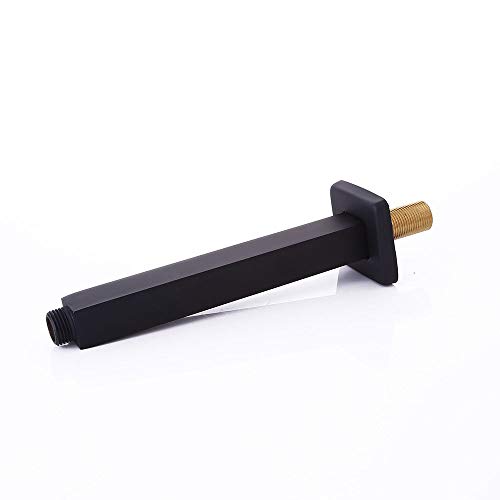 FidgetFidget 8 Inch Rainshower Shower Arm for Ceiling Mount Shower Head Soild Brass Black - Thumbnail 3