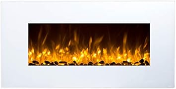 Glow Fire Neptune Electric Fireplace With Heater Wall Fireplace With Led Artificial Fire With Switchable Fan Heater 750 1500 W Remote Control 84 Cm White Amazon De Diy Tools