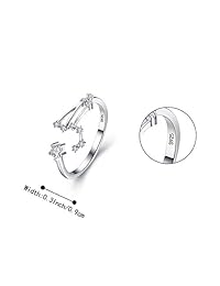 BriLove - Anillo de plata de ley 925 para mujer, diseño de horóscopo del zodiaco con 12 constelaciones