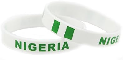 Fifa Worldcup Silicone Soccer Fans Wristbands with Nigeria Natioanal Flag 2 Pairs