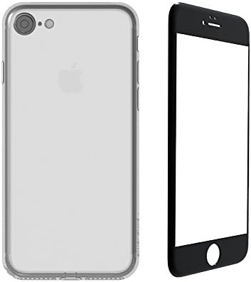 simplism iPhone 7 Clear Silicon Case &amp; Black FLEX3D Tempered Glass Screen Protector Set [Aegis Pro] 4.7” iPhone7 Total Guard Combo, Unbreakable Curved Edge-to-Edge Screen Protector &amp; Full Cover Case
