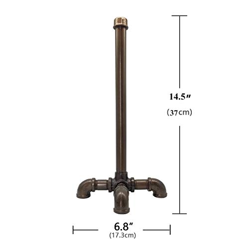 Rustic Industrial Standing Pipe Paper Towel Holder, Kitchen Tissue Holder Countertop for Kitchen & Bathroom, Simply Tear Roll Contemporary Paper Towel Holder Napkin Towel hold (Bronze)