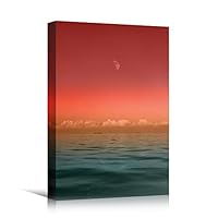 Canvas Wall Art Pink Orange Gradient Sunset Coastal Multicolor Photography Relax/Calm Romantics Sunset - 12x18 inches