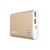 Jackery Giant+ Premium 12,000 mAh Dual USB Portable Battery Charger & External Battery Pack (Total 3.1A Output) for iPhone 8 / 8 Plus, iPhone X, Galaxy S8, S8+ & Other Smart Devices (Gold)