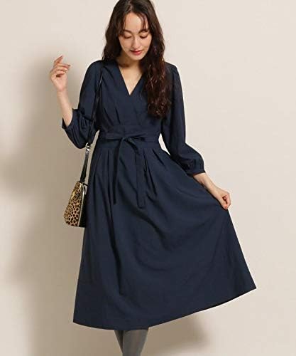 Amazon アナトリエ Anatelier Lサイズあり カシュクールミモレワンピース 38 M ネイビー 093 ワンピース チュニック 通販