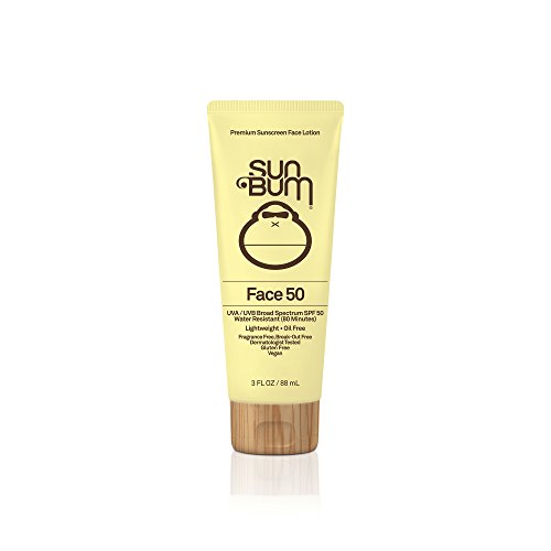 Sun Bum SPF 50 Face Lotion, 3 oz Bottle, 1 Count, Broad Spectrum UVA/UVB Protection, Oil Free, Gluten Free, Vegan