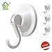 Power Lock Suction Cup Hooks (4-Pack), Each One With 20 lb Capacity (White)