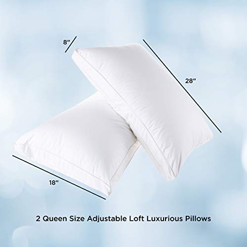 Lavish Home Pillows Luxury Adjustable Loft Memory Foam and Soft Plush