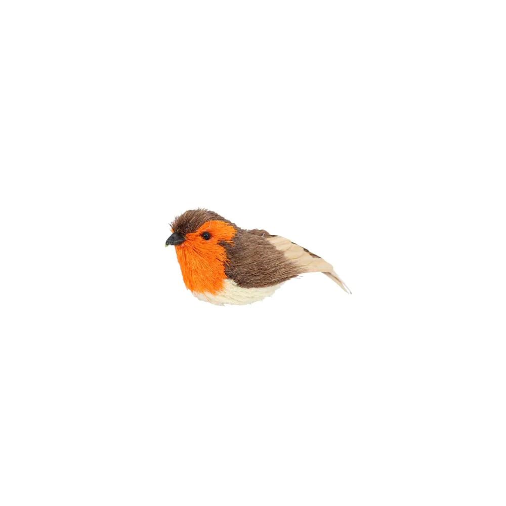 Gisela Graham Bristle Robin Christmas Tree Decoration (11cm)